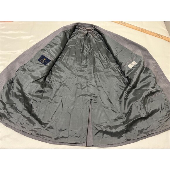 ALEXANDRE London Blazer Jacket Sport Coat Pure New Wool Gray Sz 44 L Saville Row - Picture 9 of 16